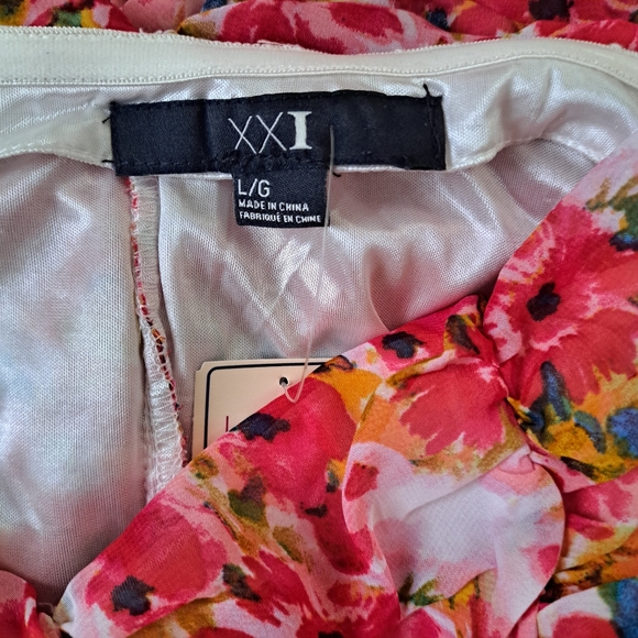 Forever 21 Floral Ruched Chiffon Mini Dress - Picture 7 of 8